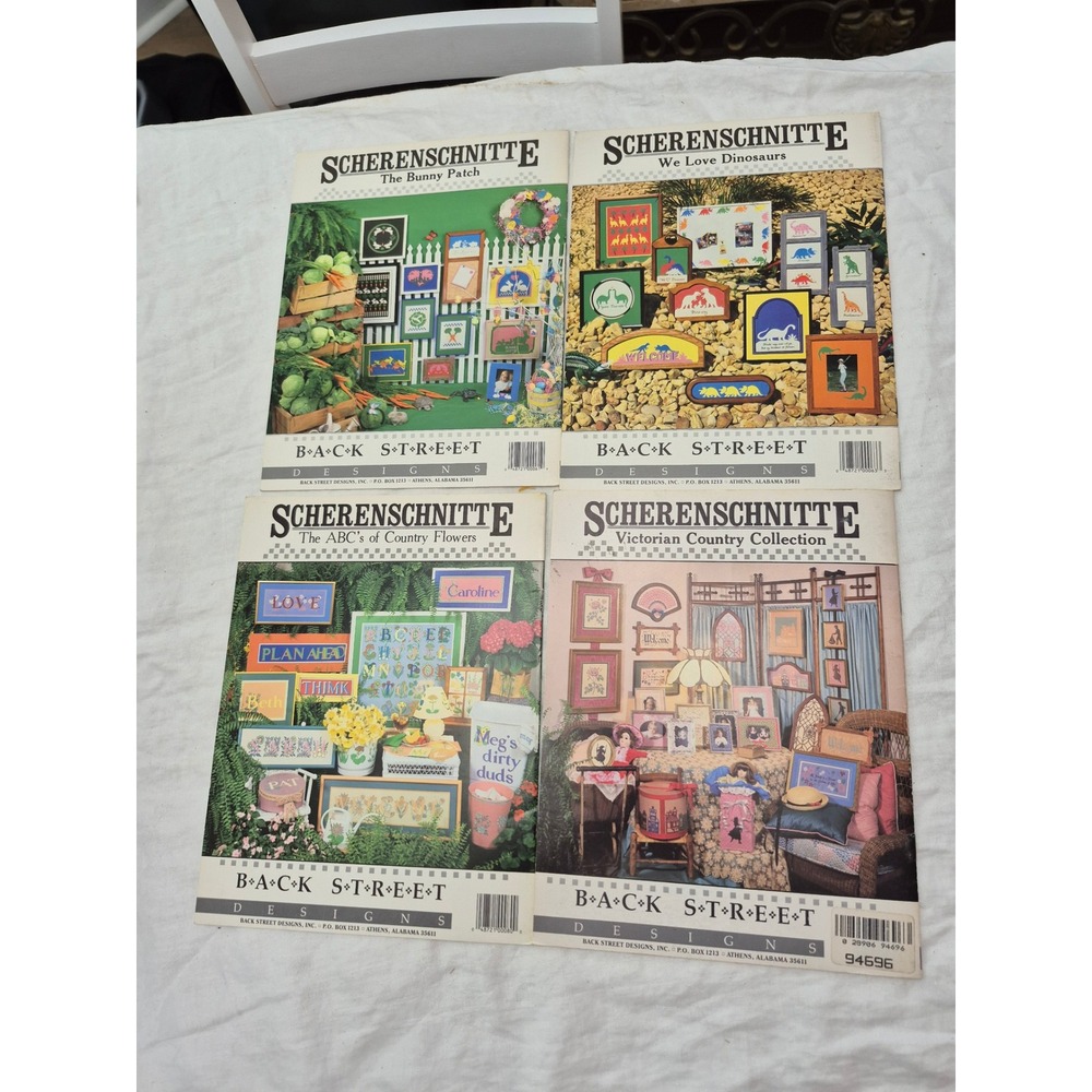 Back Street Designs Scherenschnitte Pattern Books Unisex Vintage Art Set of 4